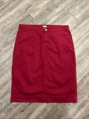 Jade Mackenzie Burgundy Denim Modest Skirt 18